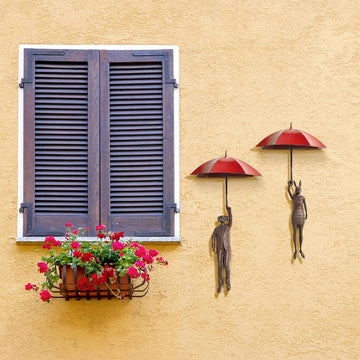 Up Up and Away With Red Umbrella (Bronze Sculpture)