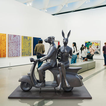 The Vespa Riders from the Bronze Age with Friends (Bronze Sculpture)