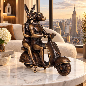 The Vespa Riders Forever (Bronze Sculpture, Miniature)