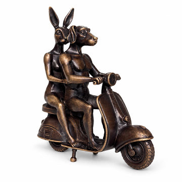 The Vespa Riders Forever (Bronze Sculpture, Miniature)