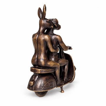 The Vespa Riders Forever (Bronze Sculpture, Miniature)