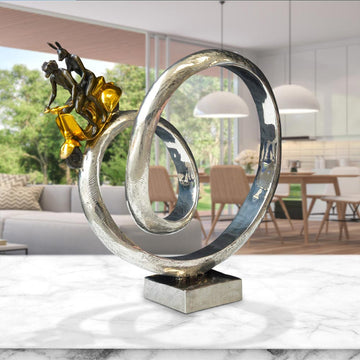 Authentic Vespa Riders Go Round The World (Bronze Sculpture)