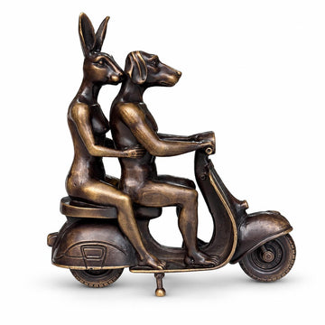 The Vespa Riders Forever (Bronze Sculpture, Miniature)