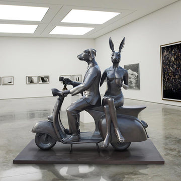 The Vespa Riders from the Bronze Age with Friends (Bronze Sculpture)