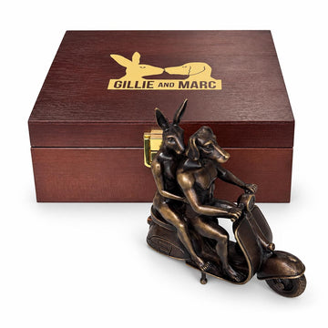 The Vespa Riders Forever (Bronze Sculpture, Miniature)
