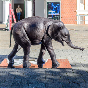 Wild Baby Indian Elephant (Bronze Sculpture)