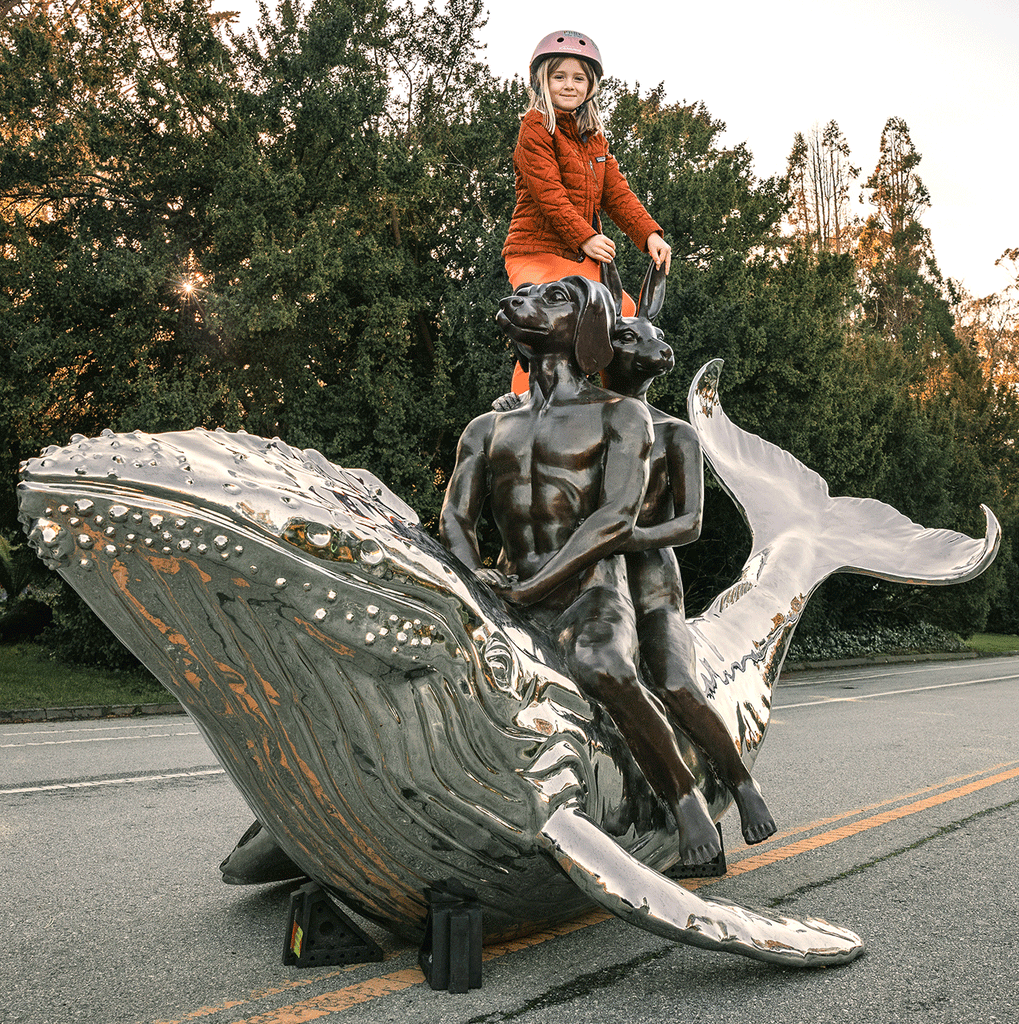 They Had a Big Whale of a Time (Bronze and Stainless Steel