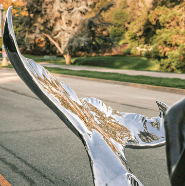 They Had a Big Whale of a Time (Bronze and Stainless Steel Sculpture)