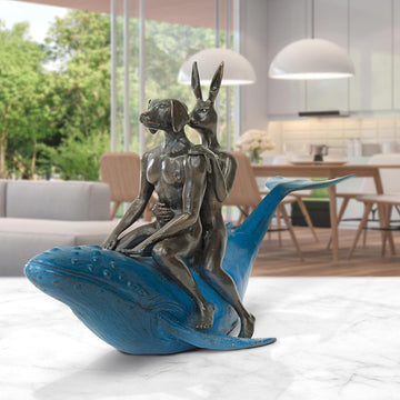 They Were the Whale Riders (Bronze Sculpture, Miniature Collection)