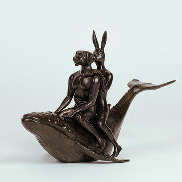 They Were the Whale Riders (Bronze Sculpture, Miniature Collection)