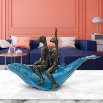 They Were the Whale Riders (Bronze Sculpture, Miniature Collection)