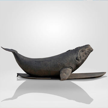 The North Atlantic Right Whale Races on a Surfboard (Bronze Sculpture)