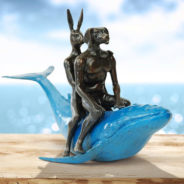 They Were the Whale Riders (Bronze Sculpture, Miniature Collection)