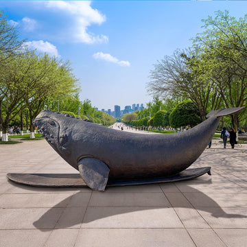 The North Atlantic Right Whale Races on a Surfboard (Bronze Sculpture)