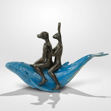 They Were the Whale Riders (Bronze Sculpture, Miniature Collection)