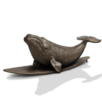 The North Atlantic Right Whale Races on a Surfboard (Bronze Sculpture)
