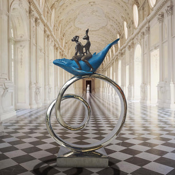 The Whale Riders Go Round A Big World (Bronze Sculpture)