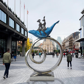 The Whale Riders Go Round A Big World (Bronze Sculpture)