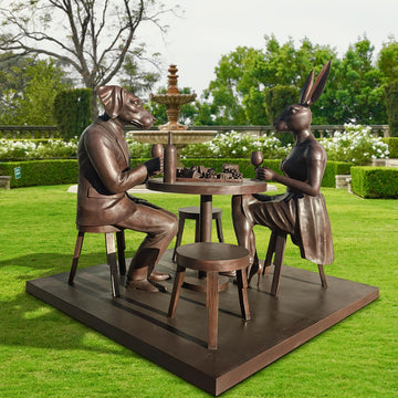 The Wine Lovers Table (Bronze Sculpture)