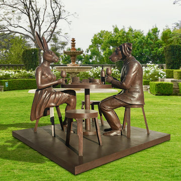The Wine Lovers Table (Bronze Sculpture)