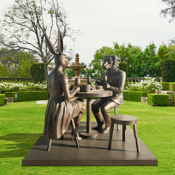 The Wine Lovers Table (Bronze Sculpture)