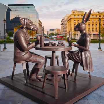 The Wine Lovers Table (Bronze Sculpture)
