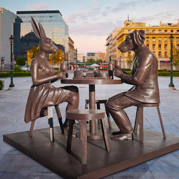 The Wine Lovers Table (Bronze Sculpture)