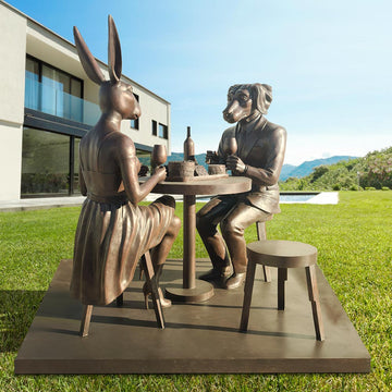 The Wine Lovers Table (Bronze Sculpture)