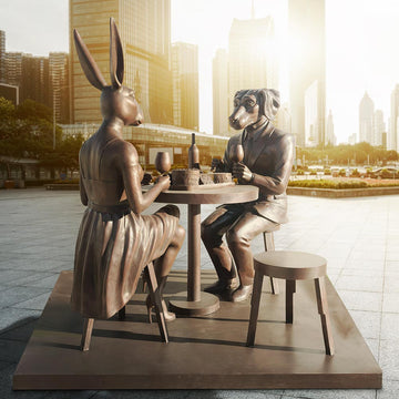 The Wine Lovers Table (Bronze Sculpture)