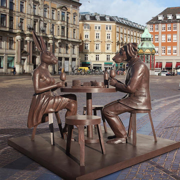 The Wine Lovers Table (Bronze Sculpture)