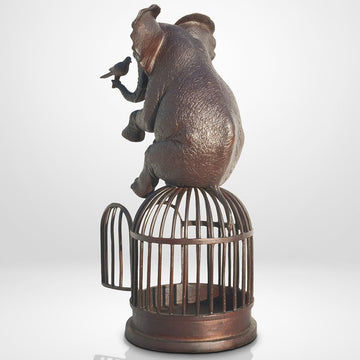 When Elephant Gave Bird Her Wings (Bronze Sculpture)