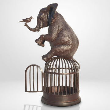 When Elephant Gave Bird Her Wings (Bronze Sculpture)