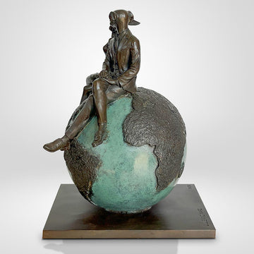 Rabbitwoman and Dogman and Their Big Bright World (Bronze Sculpture)
