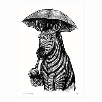 The Zebra Is Singing in the Rain (Print)