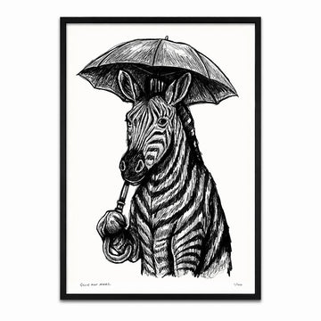 The Zebra Is Singing in the Rain (Print)