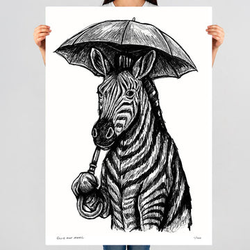 The Zebra Is Singing in the Rain (Print)
