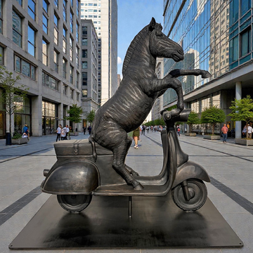 The Grevy's Zebra Races on the Vespa (Bronze Sculpture)