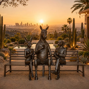 The Zebra Bench of Friendship (Bronze Sculpture)