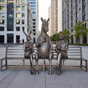 The Zebra Bench of Friendship (Bronze Sculpture)