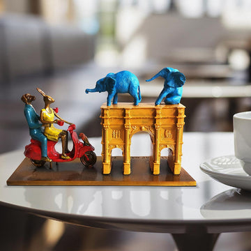 They Adopted an Orphan in London (Bronze Sculpture, Miniature)