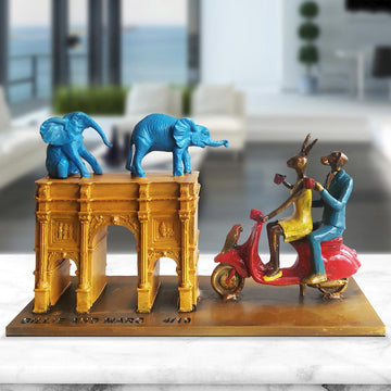 They Adopted an Orphan in London (Bronze Sculpture, Miniature)