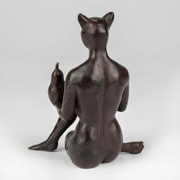 The Pearfect Cat (Bronze Sculpture, Pocket Size)
