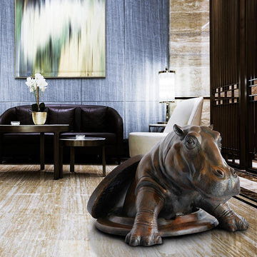 Come out now, Hippo (Bronze Sculpture, Medium)