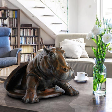 Come out now, Hippo (Bronze Sculpture, Medium)