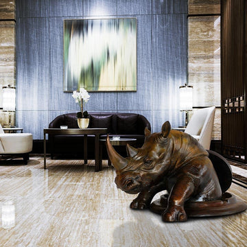 Come out now, Rhino (Bronze Sculpture, Medium)