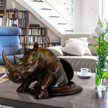Come out now, Rhino (Bronze Sculpture, Medium)