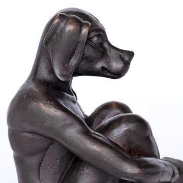 Dogman thinks big (Bronze Sculpture, Pocket Size)