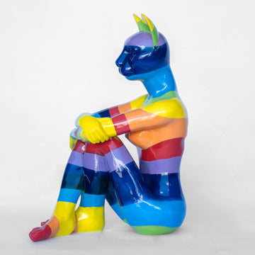 Rainbow Lost Cat (Fibreglass Sculpture)