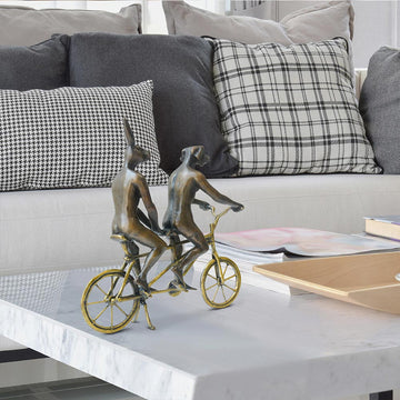 They Loved Riding Together in Paris (Bronze Sculpture, Miniature Collection)