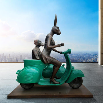 Together Forever on Wheels (Bronze Sculpture)